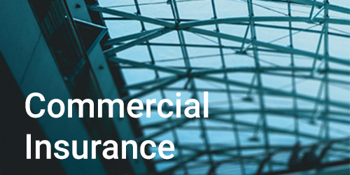Picture of commercial building with overlay h1 title: Commercial Insurance